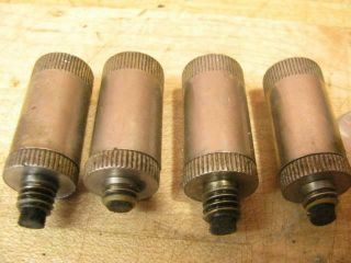 Matched Set 4 SMALL Antique Brass Engine / Electric Motor Oiler Oil Grease Cup 2