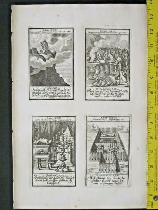 4 Masterful Engravings Showing Scenes From Exodus,  Chapter 19 - 26,  Ca.  1695