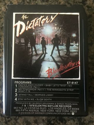 The Dictators - Bloodbrothers - ASYLUM RECORDS 8 - TRACK TAPE RARE 3