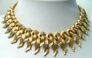Rare Stunning Vintage Estate Signed Coro Gold Tone 17.  5 " Necklace G825z