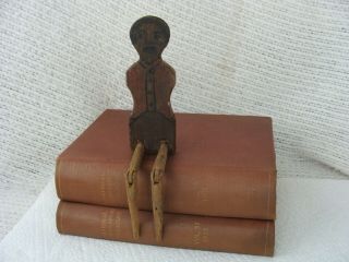 Antique Vintage Wooden Black Americana Folk Art Dancing Minstrel Toy 12 "