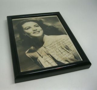 Rare Authentic Vintage Actress Dorothy Lamour Autograph Signed Framed Photograph