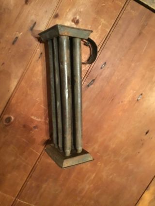 , Early C1780 Antique Colonial 6 Tube Tin Candle Mold,  Handmade,  Hearthware