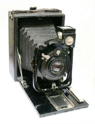 Rare Houghton Butcher Folding Klito 1/4 Plate Folding Bellows Camera.