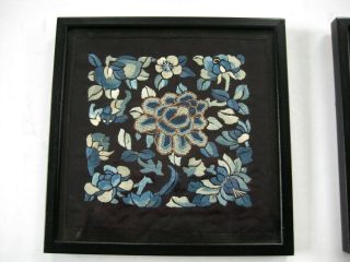 Framed Antique Chinese Embroidery Panels with Forbidden Stitch 2