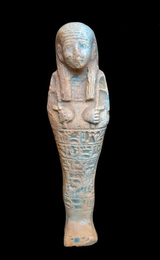 Shabti Egyptian Ushabti Ancient Faience Statue Bc Rare Egypt Stone Antique Carve