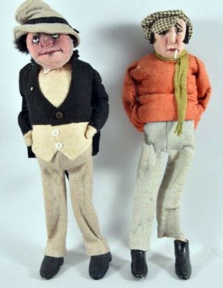 Extr,  Rare German Antique Kammer & Reinhardt Cloth Character Dolls The Rogues