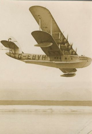 Rare Small Photograph Of An Imperial Airways Flying Boat
