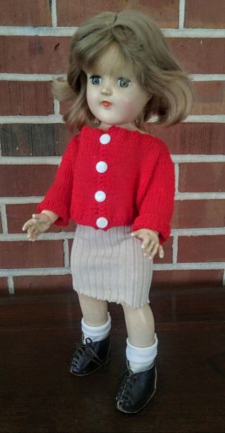 Vintage 1950s Ideal P - 91 Toni Doll Blond Hair Sewn Wig Blue Eyes 16 "