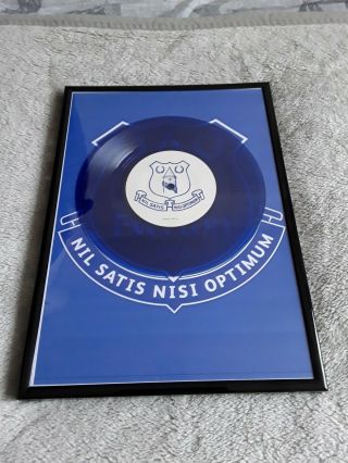 Everton Fc Memorabilia - Spirit Of The Blues 7 " Blue Vinyl Record Framed Rare