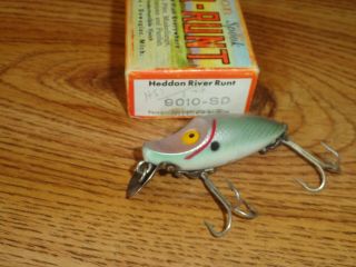 VINTAGE FISHING LURE HEDDON MIDGET RIVER RUNT 9010 SHAD SCALE WITH CORRECT BOX 2