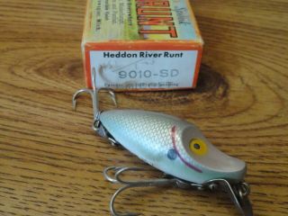 VINTAGE FISHING LURE HEDDON MIDGET RIVER RUNT 9010 SHAD SCALE WITH CORRECT BOX 3