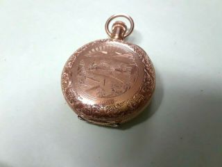 Antique 1894 Ladies Pendant Pocket Watch,  Full Hunter Gold Filled,  Waltham,  Running