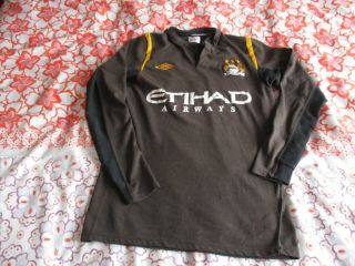 Manchester City Rare Long Sleeve Away Shirt 2009 - 10 Small 36 "