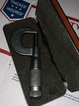 Vtg BROWN & SHARPE No 2 Micrometer Hard Case VGC Machinist Tools Rare 2