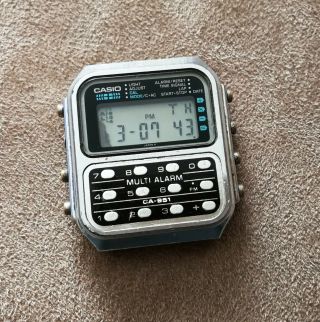 Vintage Casio Ca - 951 Multi Alarm Calculator Lcd Watch Module 166 Rare From 1982
