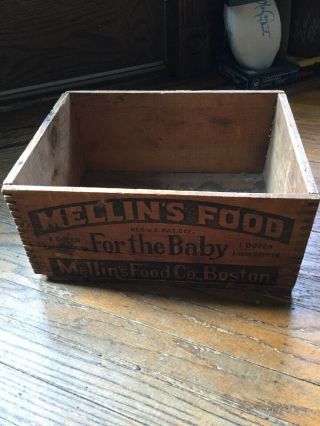 Vintage Rare Mellins Food Crate For The Baby Wooden Crate