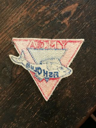 YMCA FISH CLUB Triangle Advertising Patch Rare Antique Old Vintage 1940s 1950s 2