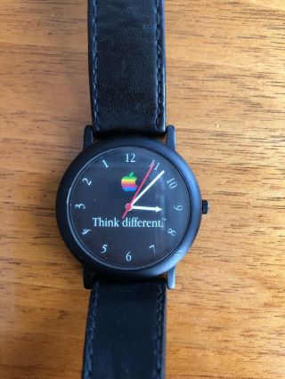 Vgt Black Apple Computer Think Different Backward Watch Rare 6 Color Logo Black