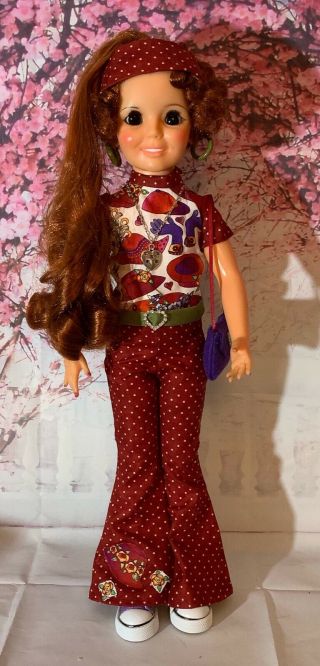 Vintage 1969 Ideal Crissy Doll Ooak With Handmade Outfit And Pretty Growing Hair