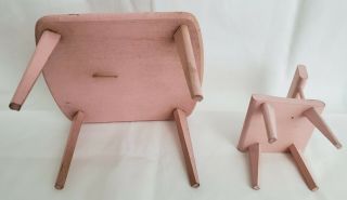 Vintage Vogue Ginny Doll Pink Furniture Table & 1 Chair Plus Dresser 2