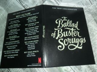The Ballad Of Buster Scruggs 2018 Awards Consider Feature Art Film Rare Complete