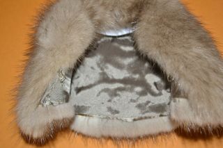 BARBIE REAL MINK FUR COAT LIGHT BROWN GRAY FOR VINTAGE AND SILKSTONE 3
