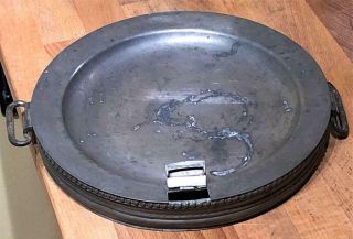 Antique English Pewter Hot Water Plate,  C.  1800