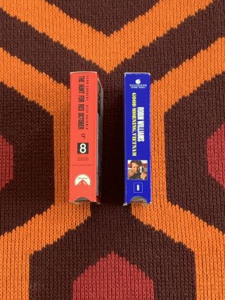 Video 8 Movies Good Morning Vietnam/ The Hunt For Red October.  Rare 8mm Tiny Vhs 2