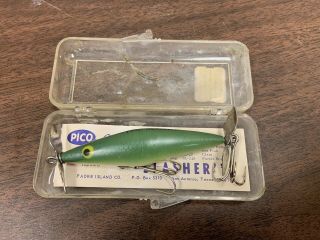 Vintage Texas Fishing Lure Pico Slasher W Box & Insert Trout Bass Top Water Bait