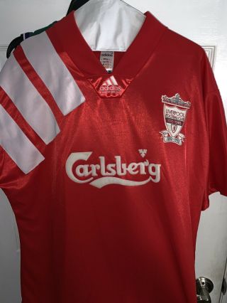 Liverpool Fc Jersey Xl Rare 1992 Adidas Authentic