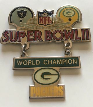 Rare & Vintage Bowl Ii Green Bay Packers Pin 2nd Championship Game