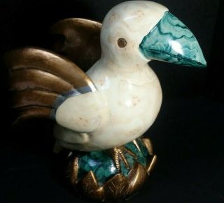 Hand Made Bird Parrot On Crown Porcelain Figurine – Vintage