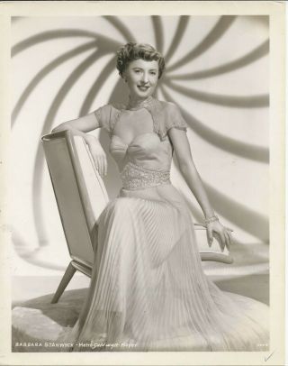 Barbara Stanwyck Vintage 10x8 Rare Portrait Glam To Please A Lady