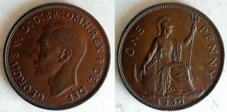 1950 Uk King George Vi One Penny Quality & Rare