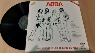 ABBA - 10 Años Aniversario LP Mexico Promo Radio Unique Cover RARE RCA 2