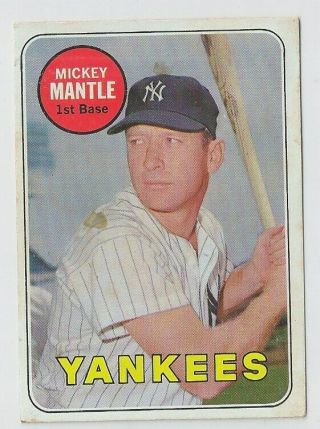 1969 Topps 500b Mickey Mantle Yankees White Letter Name Centered L@@k Rare