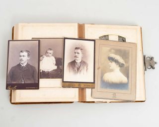 Antique 1800s Victorian Family Photo Album Cabinet Cards Tintypes & Documents