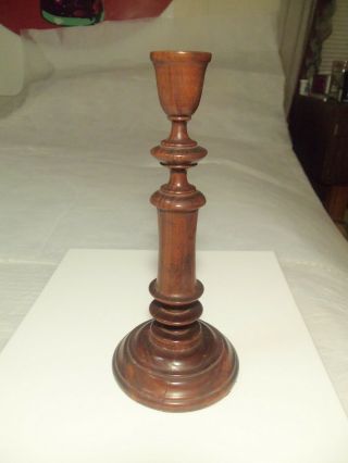 Fine Quality 19th Century Turned Treen Wood Treenware Candlestick