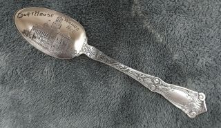 Berain By R Wallace 5 1/2 " Sterling Souvenir Spoon No Mono Wahoo,  Neb.