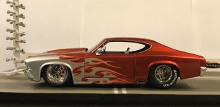 Jada Bigtime Muscle 1969 Chevrolet Chevy Chevelle Ss 1:24.  Rare Red/ Flames.