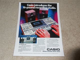 Casio Kx - 101 Keyboard,  C​assette,  Boombox Ad,  1984,  Rare,  Article