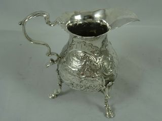RARE GEORGE II solid silver MILK JUG,  1743,  123gm 3