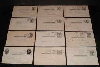 Lqqk 12 Antique Early 1900s U.  S.  Letter Postal Cards,  Various States 10