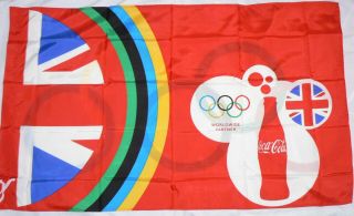 Rare London 2012 Olympic Coca Cola Flag 29 " X 48 " In Bag