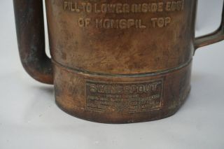Antique Vintage Copper Oil Can Swingspout Metal Swing Spout Standard Oil Co. 3