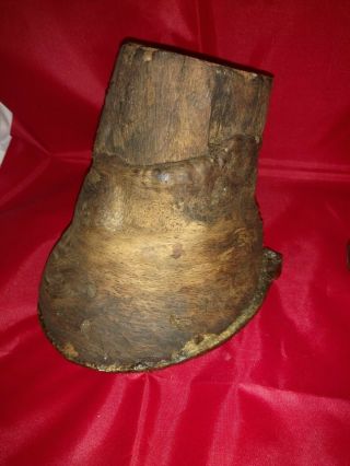 Vintage Antique Wood Burl Horse Hoof Shoe One Of A Kind Art Jockey Equestrianism