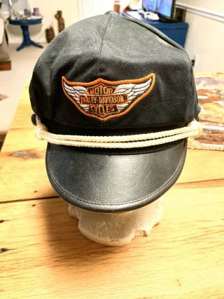 Vintage Rare Harley Davidson Motorcycle Brando Elvis Captains Hat Cap