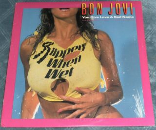 Bon Jovi You Give Love A Bad Name Us Promo 12 " W/ Press Insert Very Rare Nm
