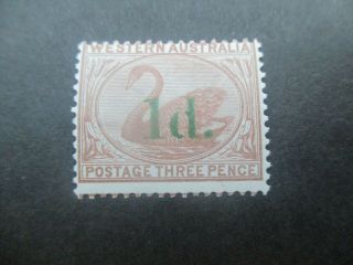 Western Australia Stamps: 1d Green Overprint Swan Rare - (d312)